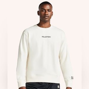 Peloton men’s pullover crewneck sweatshirt beige cream NWT size XXL